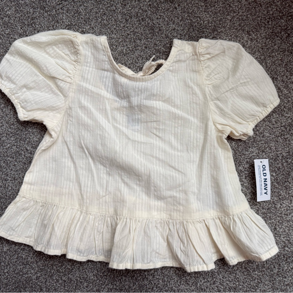 Old Navy Cream Ruffled Blouse
